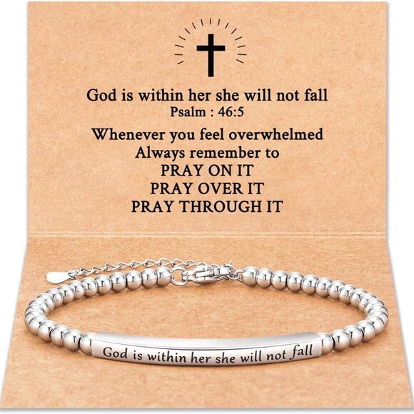 Religious Gift Bracelet Her Bible Verse Inspirational Jewelry Gift for Women - Picture 1 of 7